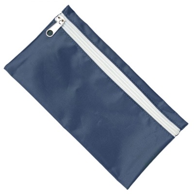 Image of Nylon Pencil Case - Navy (White Zip)